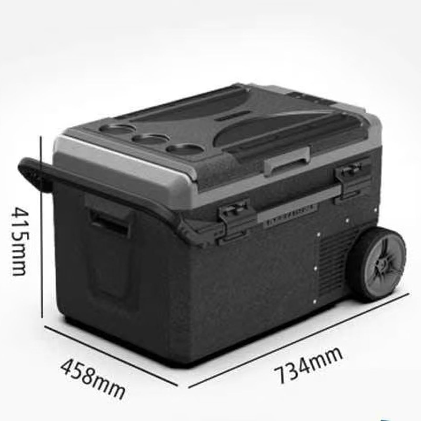 Przenośna lodówka samochodowa z zamrażarką, elektryczna lodówka 35 l, z kółkami i uchwytem, kompatybilna z energią słoneczną, 12 V/24 V, na kemping, podróż, do użytku na zewnątrz