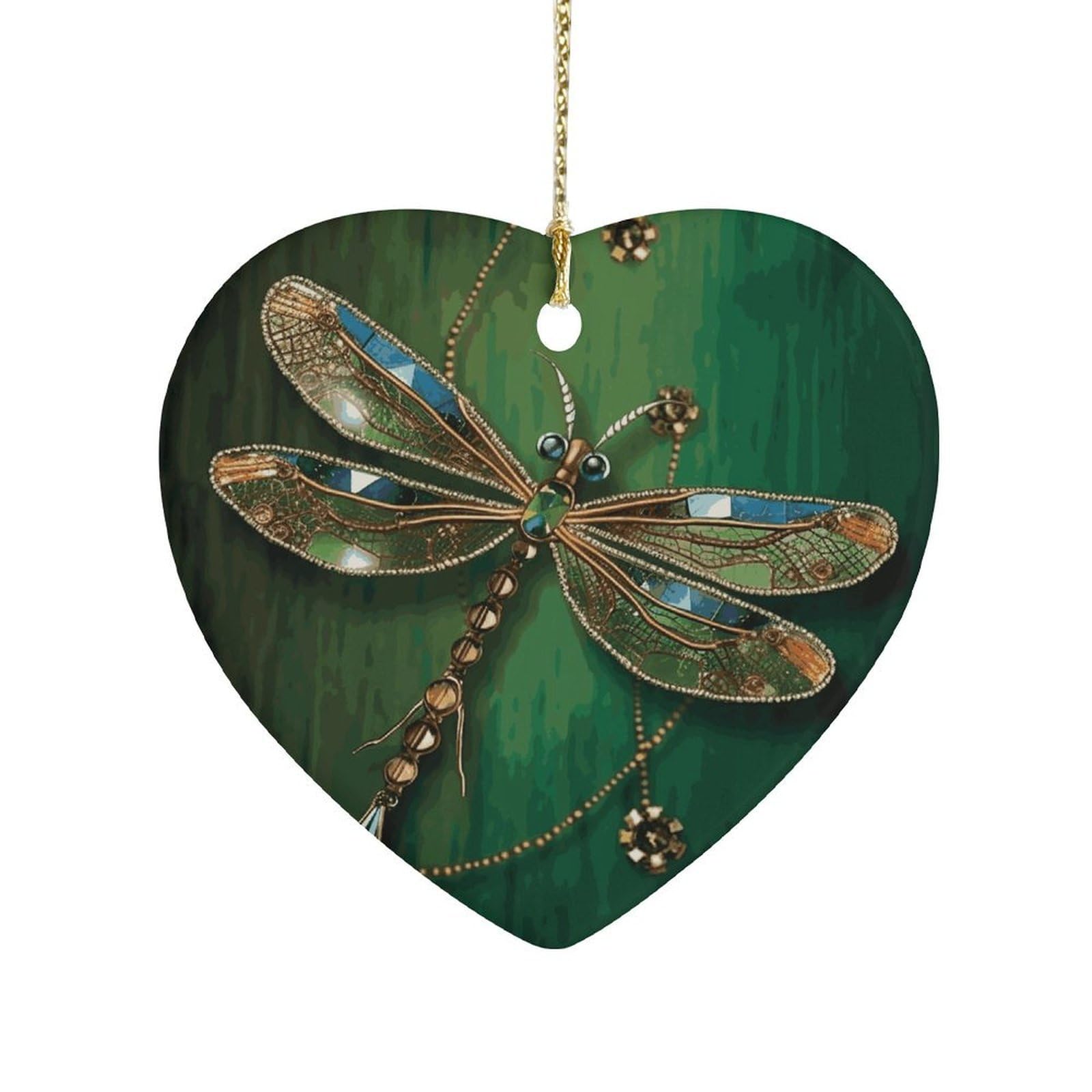 Fekiloot Style Jewel Dragonfly Ceramic Ornament Home Decor Keepsake