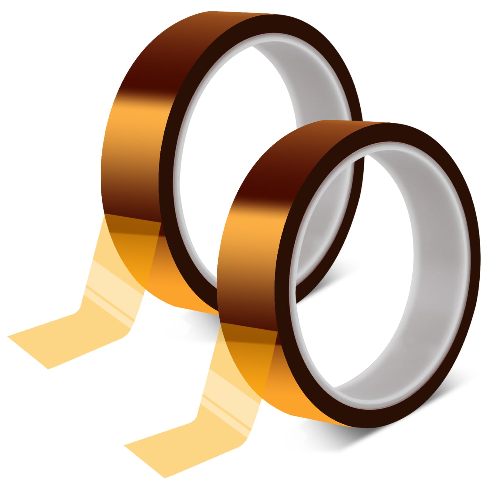MOXYOY 2 Rolls High Temperature Tape, 20mm x 30m Polyimide Heat Resistant Tape, Thermal Transfer Heatproof Strong Adhesion Tape for Electronics 3D Printers Sublimation Soldering Masking
