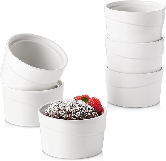 ZONESUM Ramekins 6 Oz Oven Safe, Creme Brulee Ramekins for