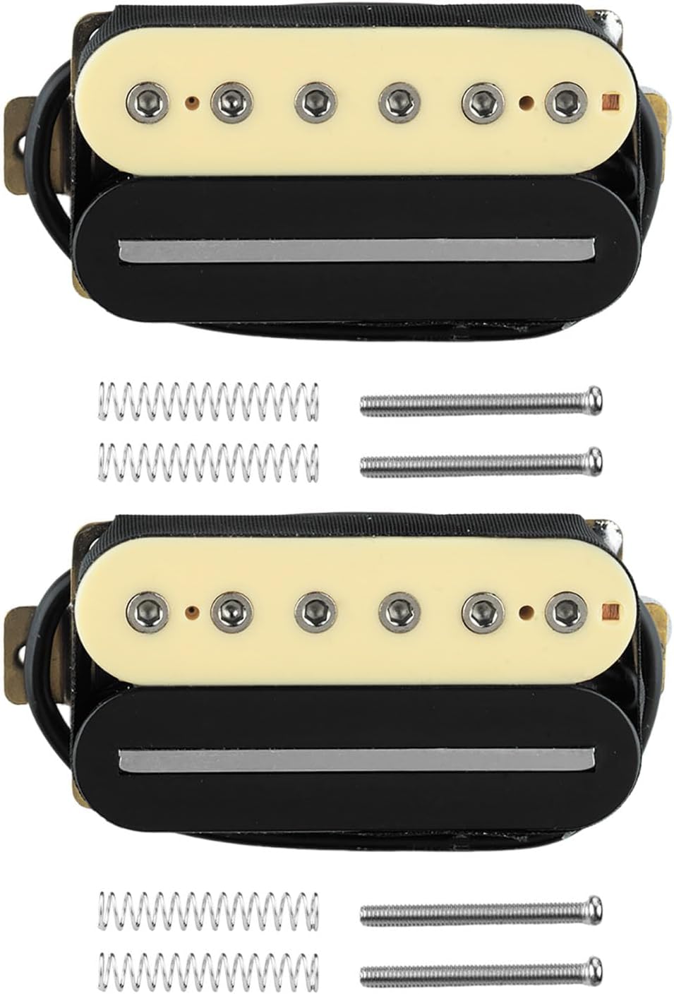 52mm Guitar Humbucker Pickup Bridge Pickups Set Hot Rail & Screw Poles, Yellow/Black
