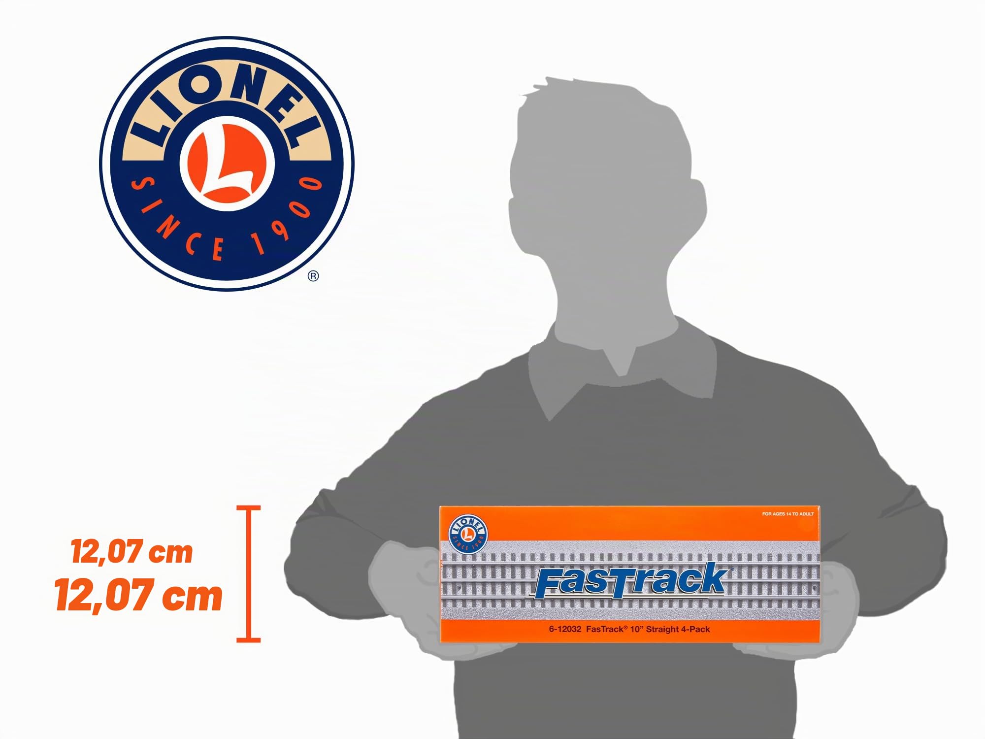 Lionel FasTrack - Pista Recta de 25 cm para Tren eléctrico O Gauge (Paquete de 4)