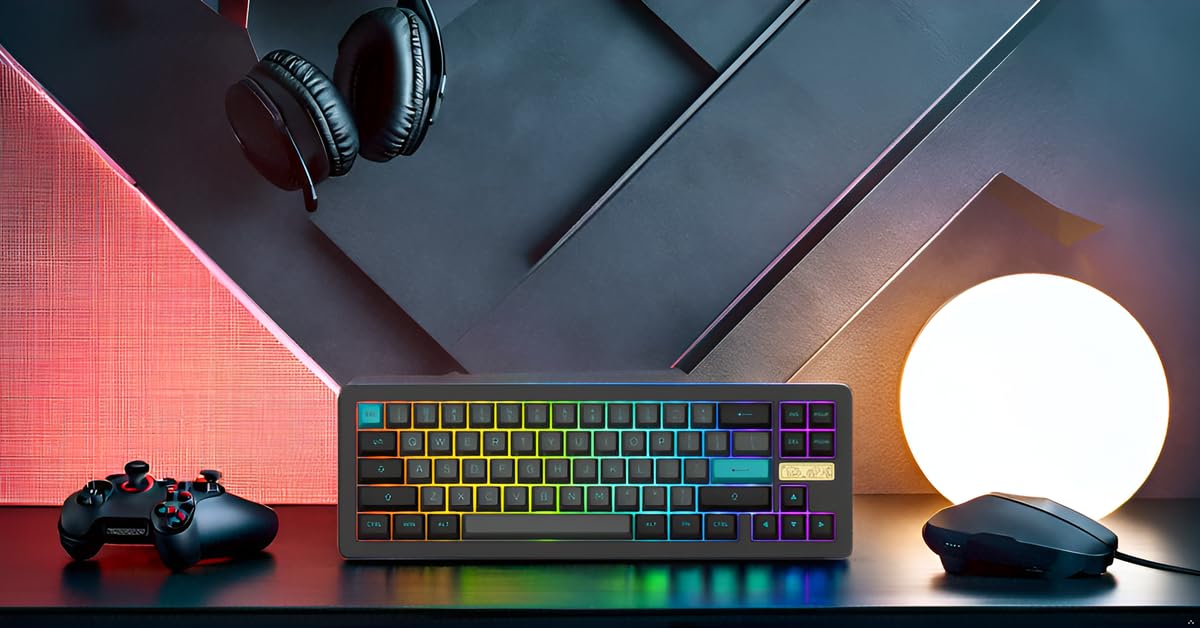 Amazon | Akko ACR Pro 68 ホットスワップ可能 ブラック&シアン