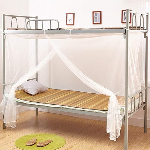 Miniatura 7 de Jiawu Red para camas individuales a king, 2 aberturas o toldo de cama totalmente cerrado, toldo rectangular blanco universal para uso en interiores