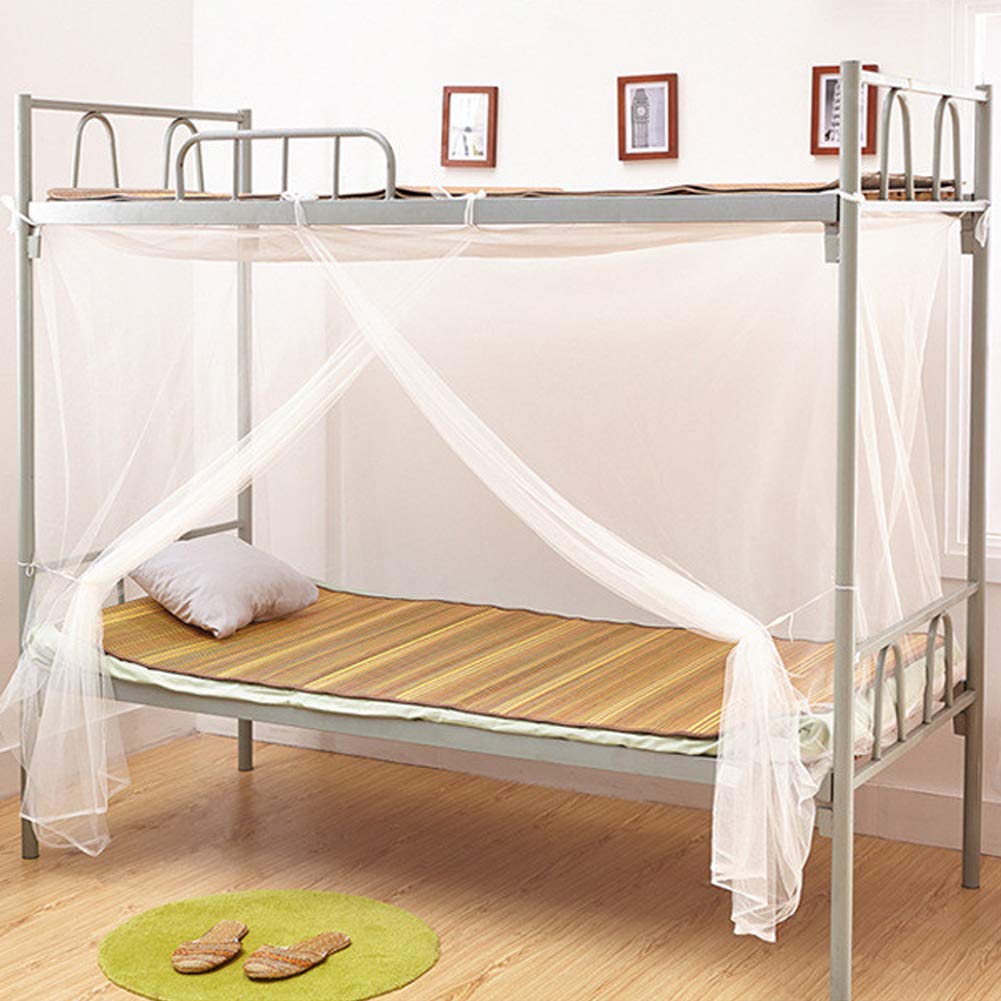 Alvinlite Mosquitera para Dormitorio de Estudiantes, 4 Esquinas, Dosel Cuadrado, Cama Individual, Malla, Cubierta -021 Mosquitera