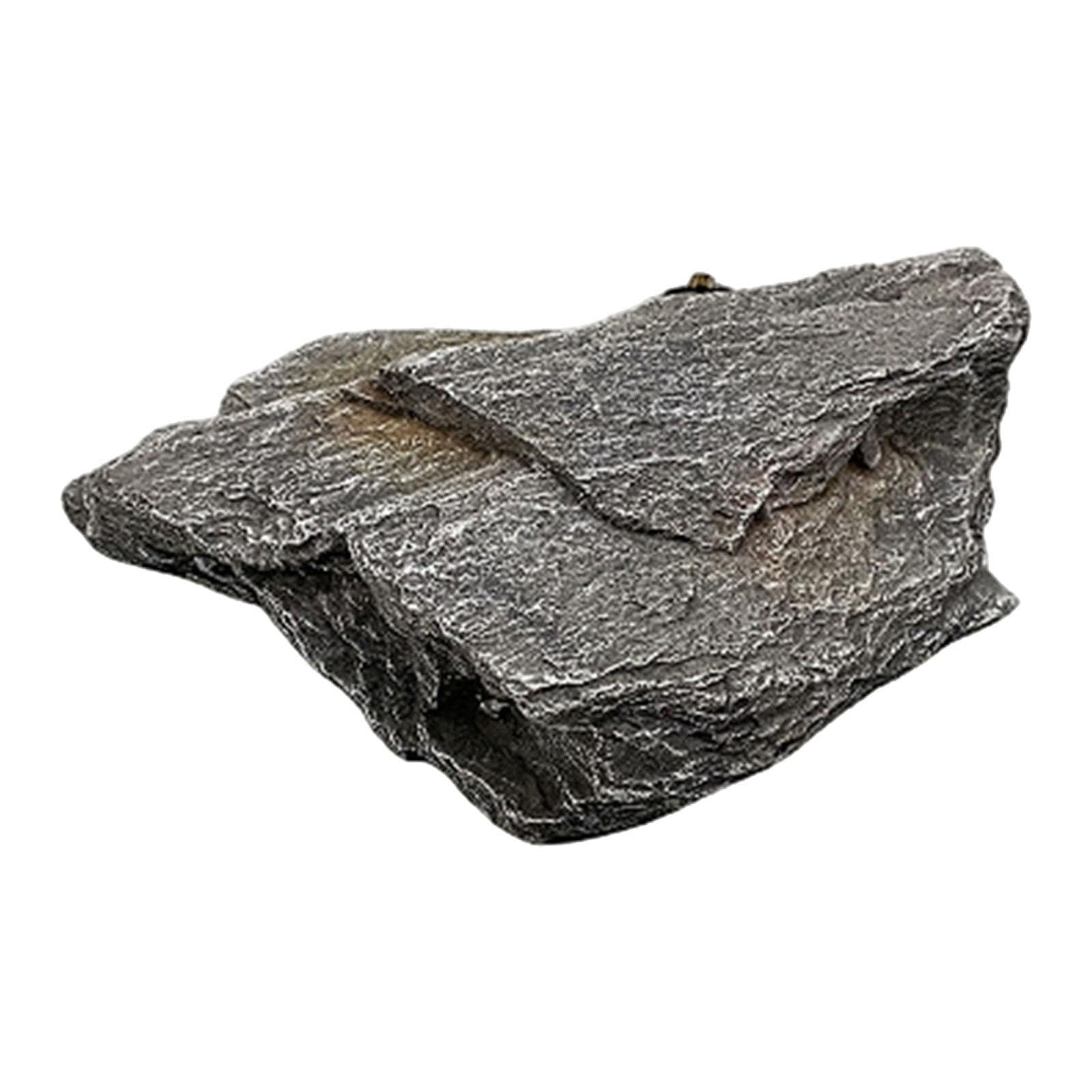 Artificial Decoración Acuario Terrario Accesorio Jardín Falso Piedra Realisticidad Resistente a Intemperie Adecuada para Paisajismo Y, 37x26x12cm