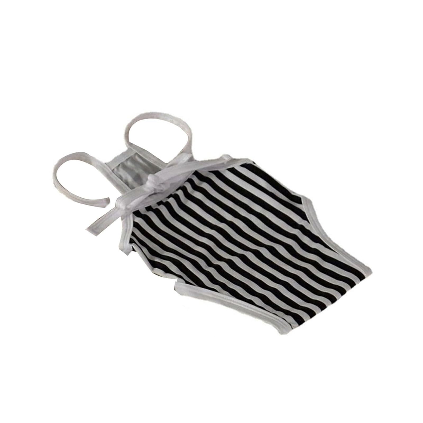 Maillot de bain pour chien de petite race XL en polyester rayé noir confortable
