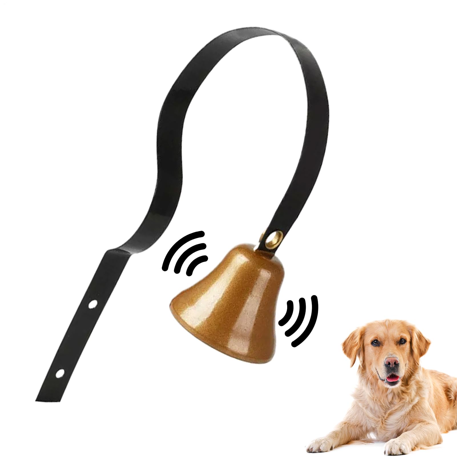 Dog Door Bell - Brass Pet Bell | Suitable for Puppies to Large Dogs and Cats | Vintage Style, Training Toys with Sound Sound | Suitable for Indoor and Outdoor Use