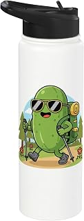 Cute Pickle Hiking Camping Funny Outdoor Nature Lover Stainless Steel Insulated Water Bottle