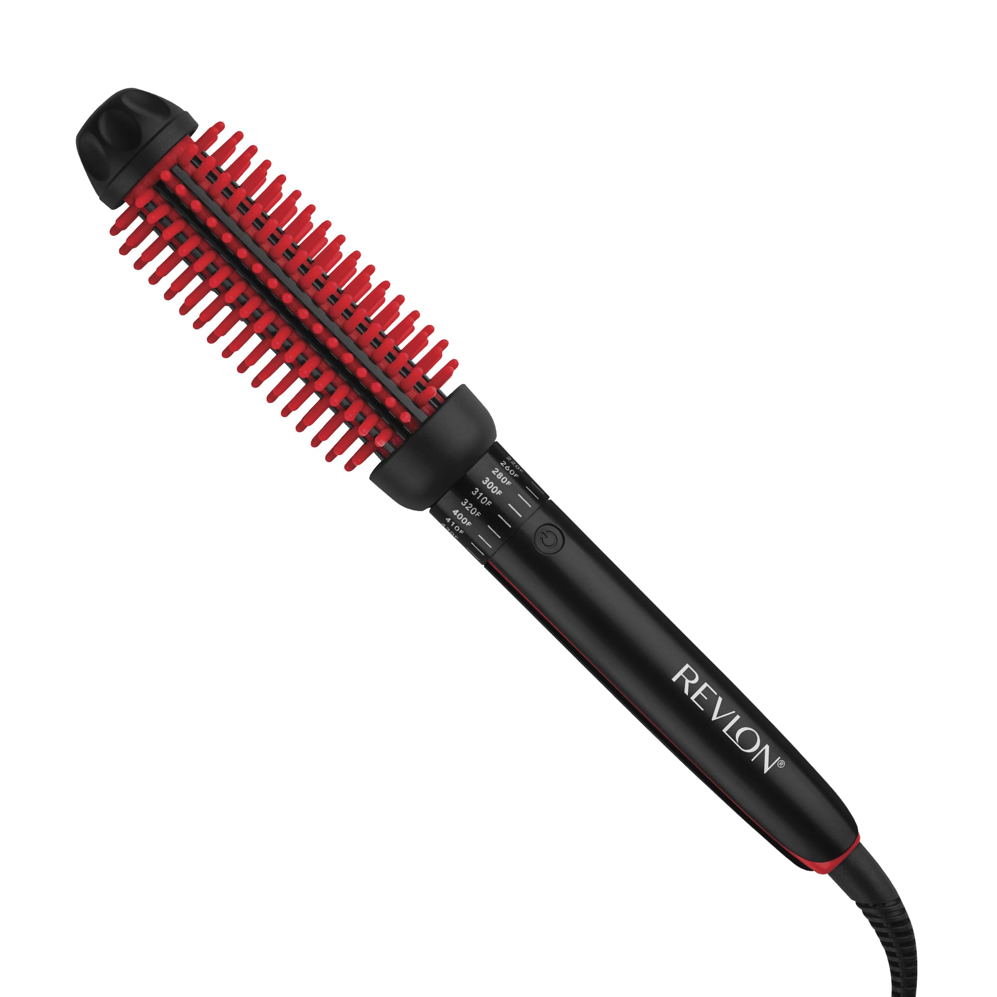 REVLON New and Improved SmoothStay Coconut Oil-Infused Heated Hair Styling Brush 1 Barrel for Voluminous Shiny Results Black