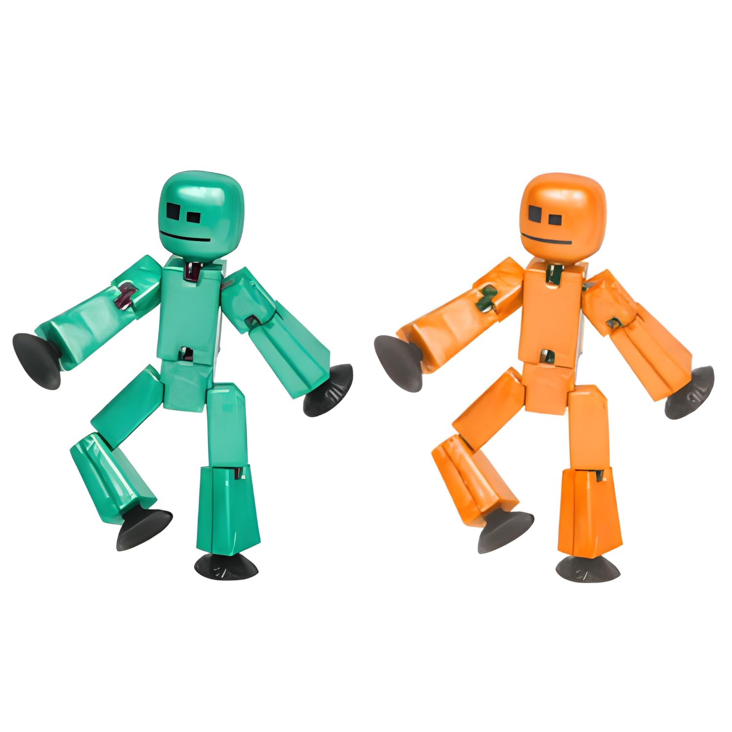 Zing StikBot Dual Pack - Includes 2 StikBots - Collectible Action Figures and Accessories, Stop Motion Animation, Ages 4 and Up (Metallic Teal & Orange) — image 1