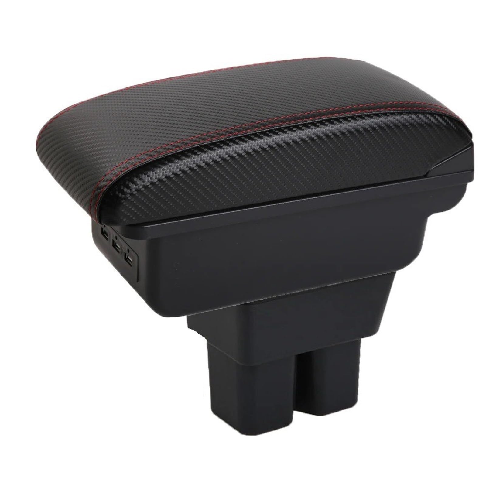 Hguvsjd A-3Usb-Red Line Armrest Box For Suzuki For Jimny Jb74 Central Armrest Storage Box Elbow Support For Drivers And Passengers Car Armrests(A-3Usb-Red Line)