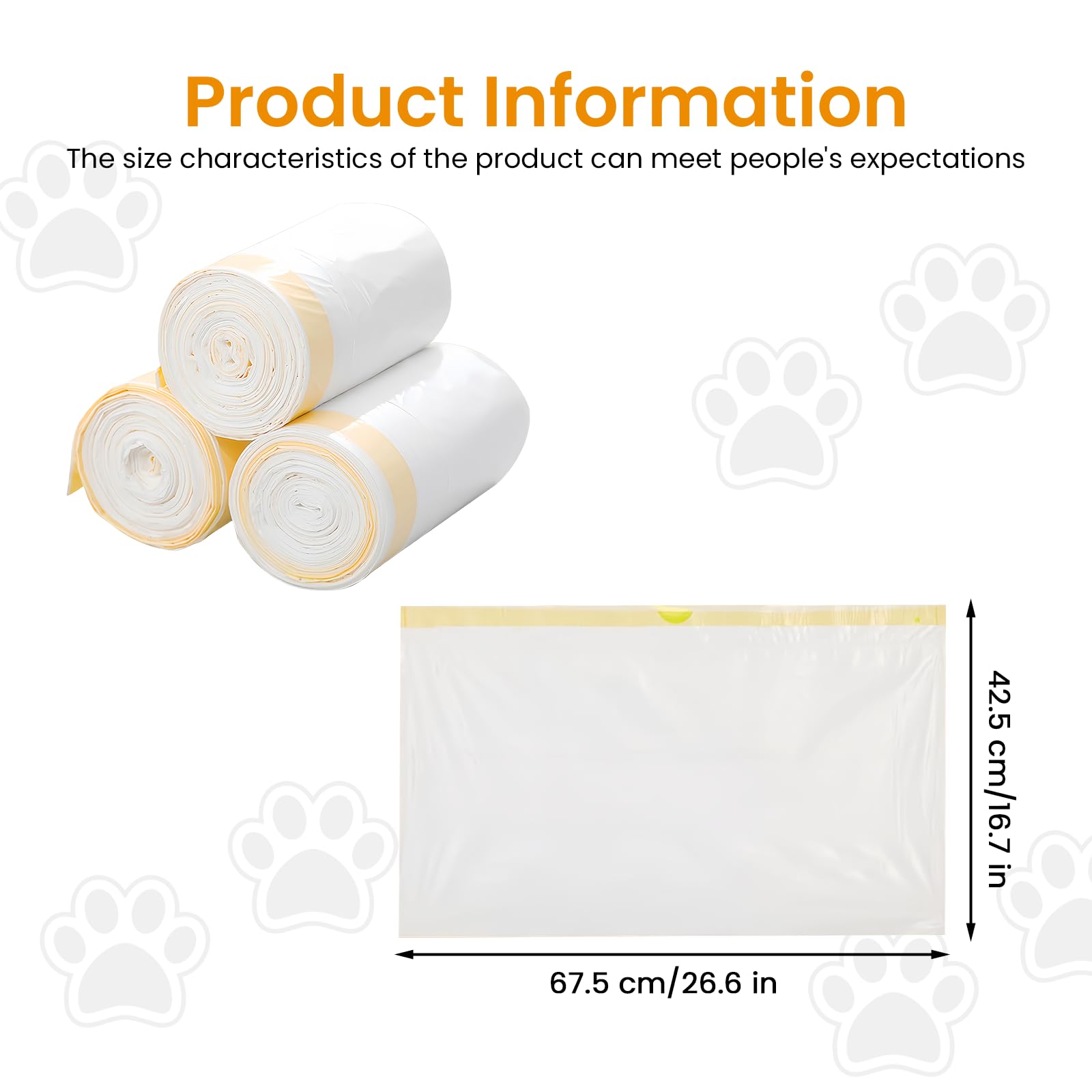 Sacchetti per Lettiera Gatto Autopulenti - 120 Pezzi Con Maniglia per Il Trasporto (58X35 cm)