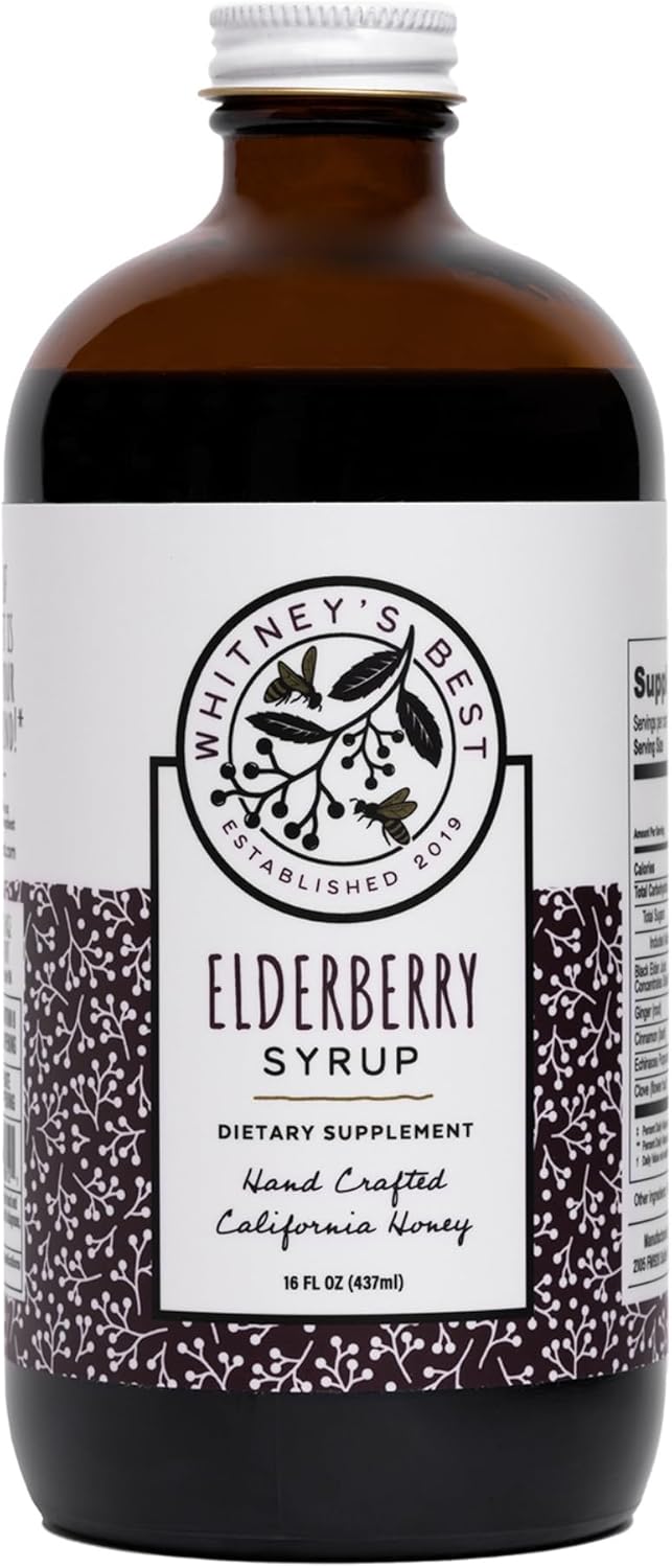 Elderberry Syrup – 16 oz All-Natural Immune Support for Adults & Kids – with Pure Elderberry, Honey, Cinnamon, Echinacea – Gluten-Free Herbal Tonic