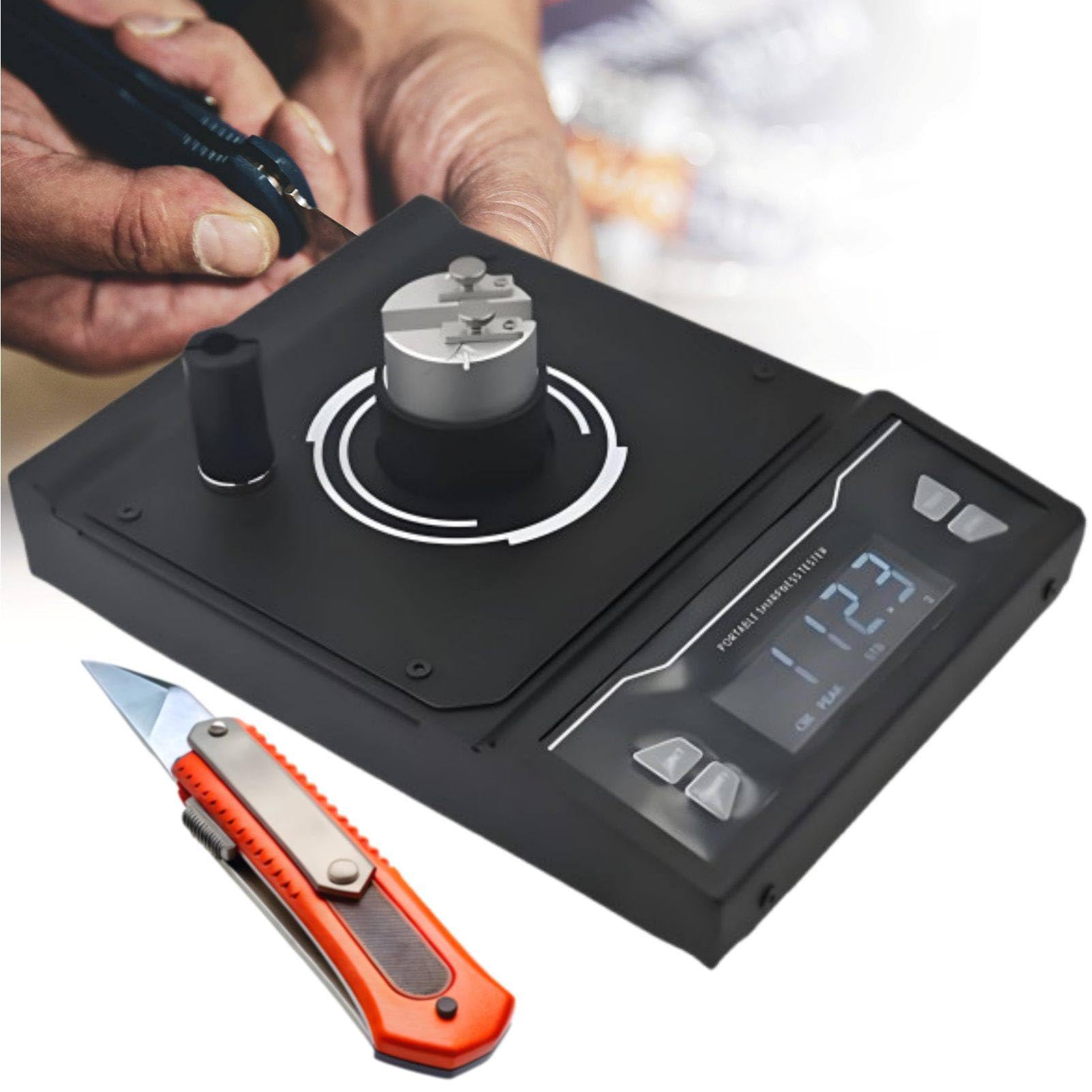 Tester Professionale per l'affilatura delle Lame, misuratore Digitale di affilatura dei coltelli con opzioni di risoluzione di 0,1 g/1 g/5 g, Dispositivo di misurazione Portatile 1g