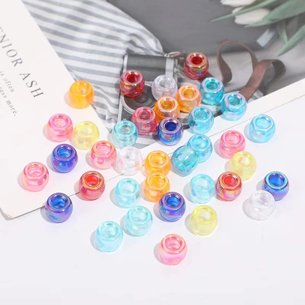 300 perline pony, in acrilico, colori AB, perline in plastica