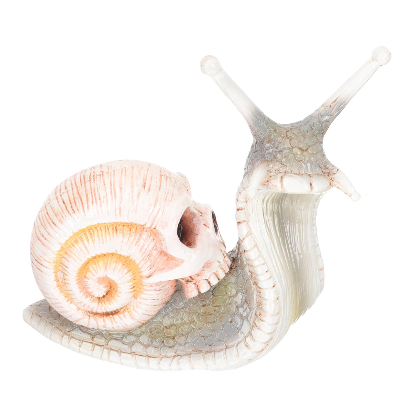 Muiltvoe Unique Snail Landscape Ornament Halloween Outdoor Garden Statue Resin Skull Figurine Decoration