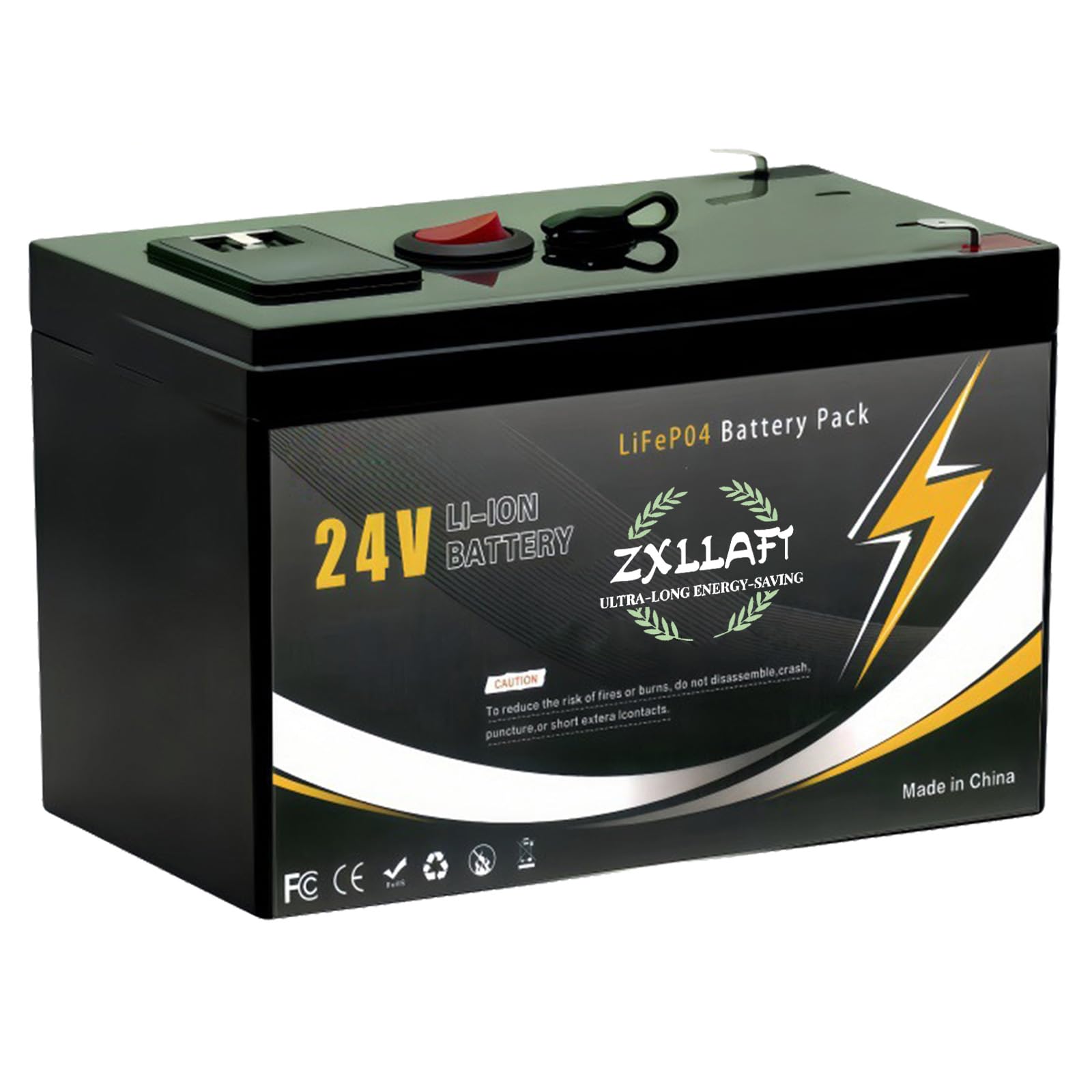 Batteria al Litio 24 V Batteria LiFePO4 10 Ah Batterie a Ciclo Profondo Batterie sostitutive Scheda di Protezione BMS Integrata per impianti solari, luci Emergenza