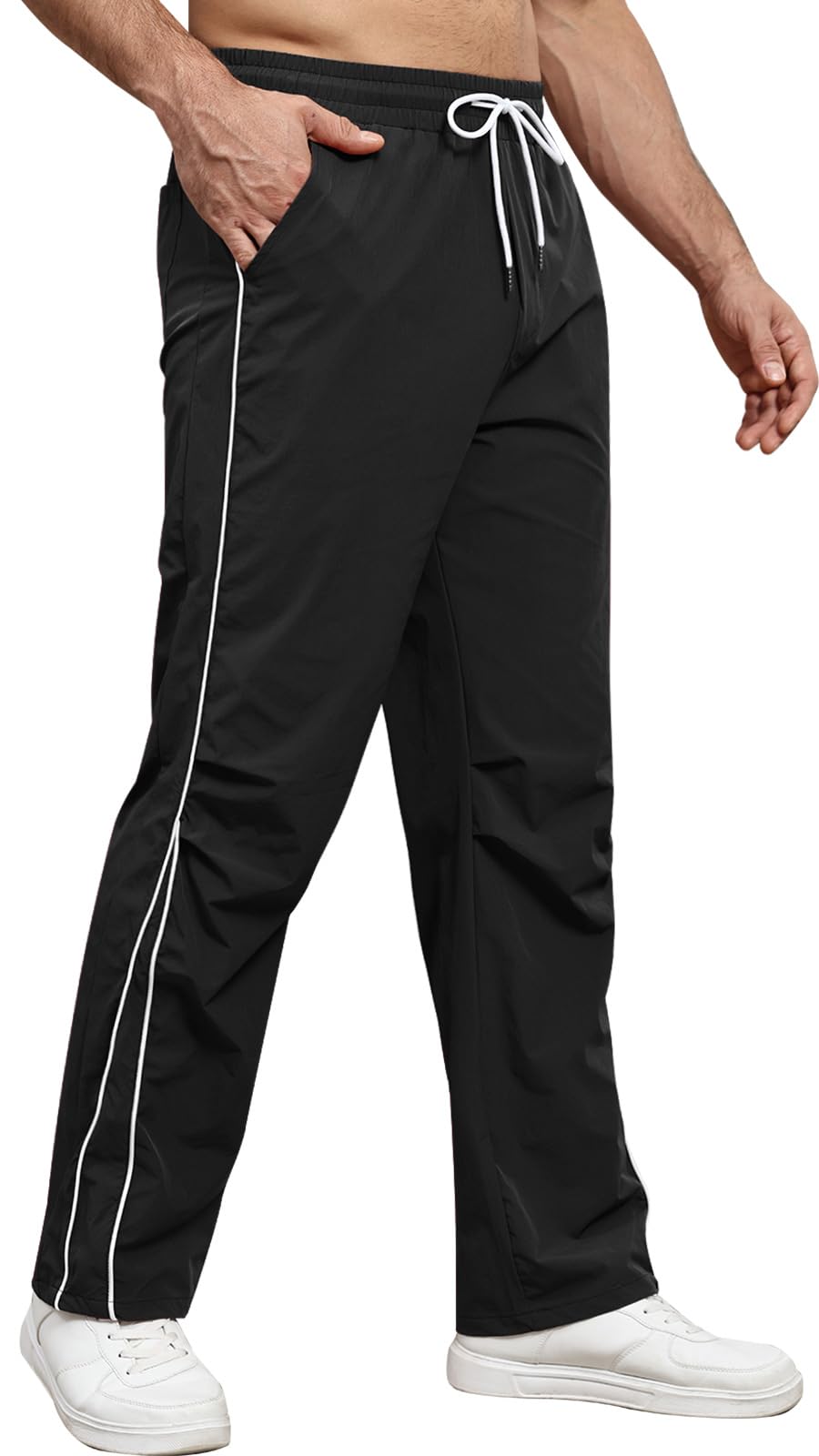 Suwangi Męskie spodnie dresowe do joggingu, na siłownię, spodnie treningowe, spodnie treningowe, spodnie treningowe, Y2k, streetwear, na co dzień, z kieszeniami