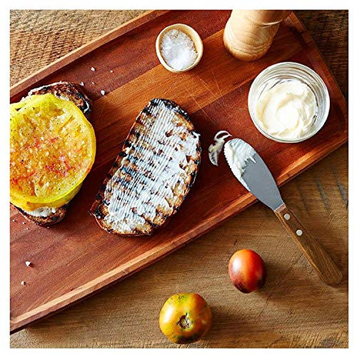 MINGZE 4pcs Stainless Steel Straight Edge Wide Butter Spreader, Deluxe Sandwich Cream Cheese Condiment Knives Set Kitchen Tools, Wood Handle, 20 * 3 * 1cm - Image 7