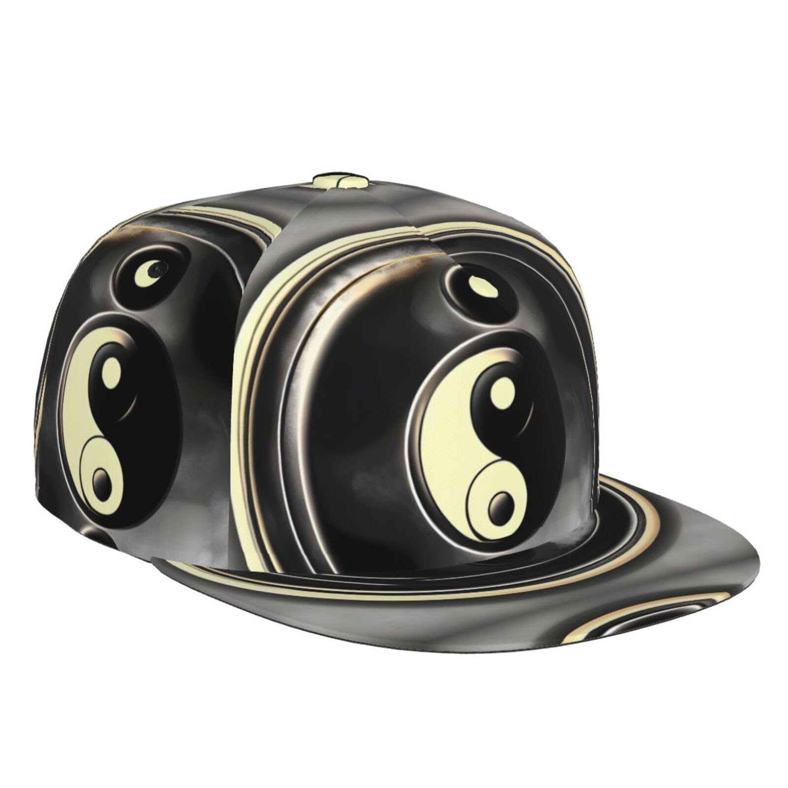 DRTGEDS Glittery Pretty Pattern Custom Baseball Cap with Image,Men's Hat,Snapback Flat Brim Baseball Cap, Yin Yang Pattern, One size