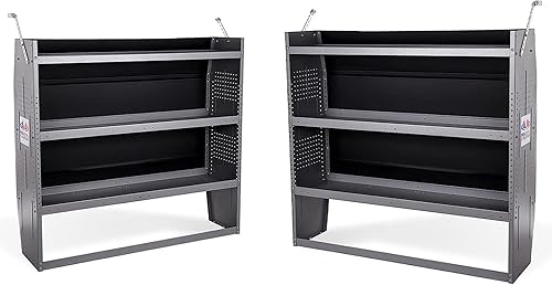 AA Products SH-4303(2) Sistema de almacenamiento de estantería de acero para furgonetas NV200, Transit Connect 2014+ y Chevy City Express, juego de