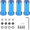 Pxyelec RC Truck Hex Adapter, Aluminum Wheel Hex Hub Adapters 30mm Extension Longer Combiner for Traxxas Slash 4x4 HQ 727 5807 RC 110 Truck Car