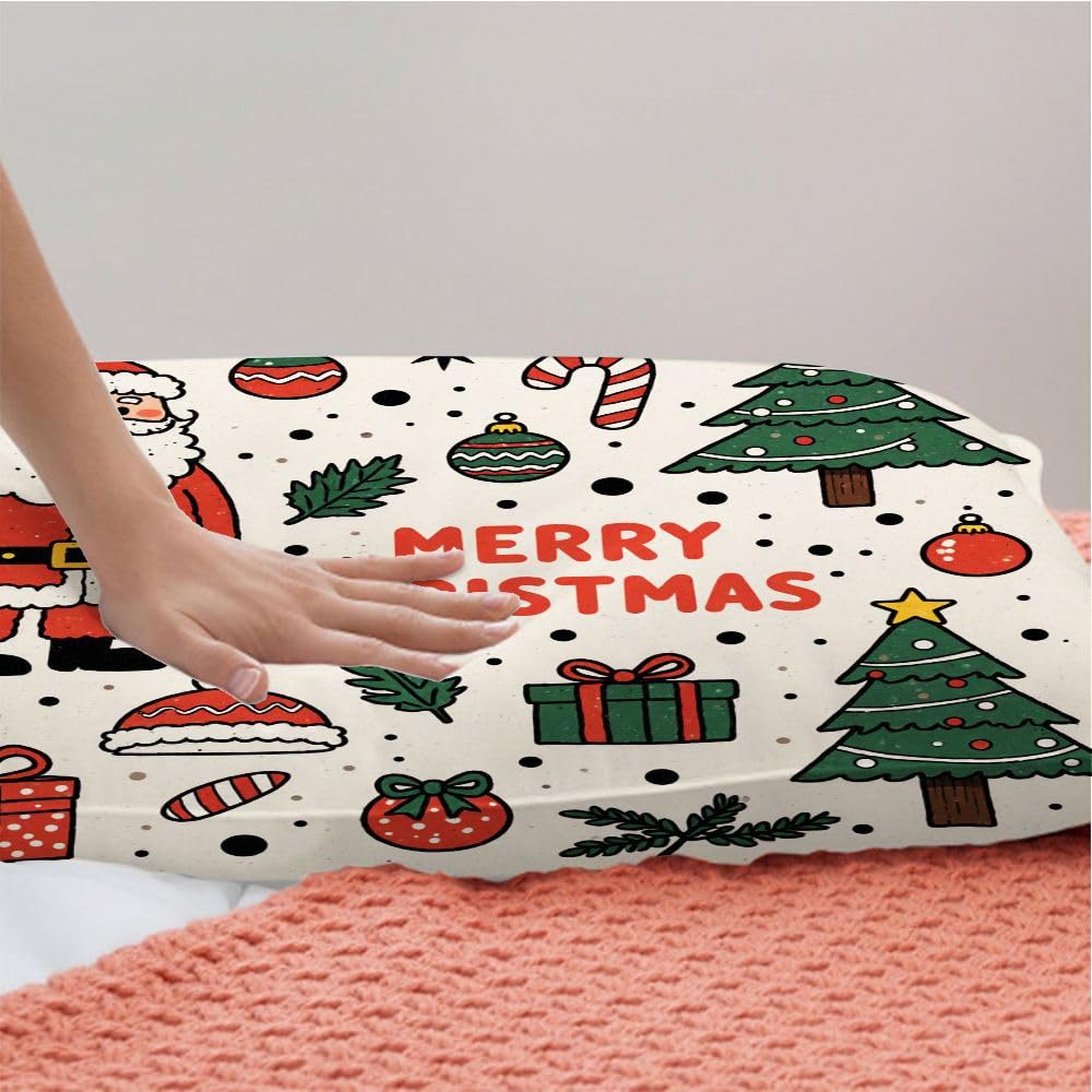 Funda NóRdica 3D 220x240 cm, Tema Navideño, Juego de Cama Extra Grande de 3 Piezas, Microfibra Ultraligera, Respirable, Lavable A MáQuina, Cintas de Fijación en Esquinas_7082