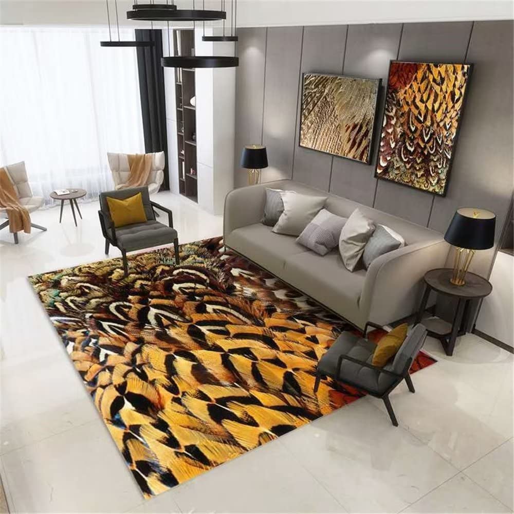 Tapis de chambre ado et salon marron aux motifs abstraits 120x180cm