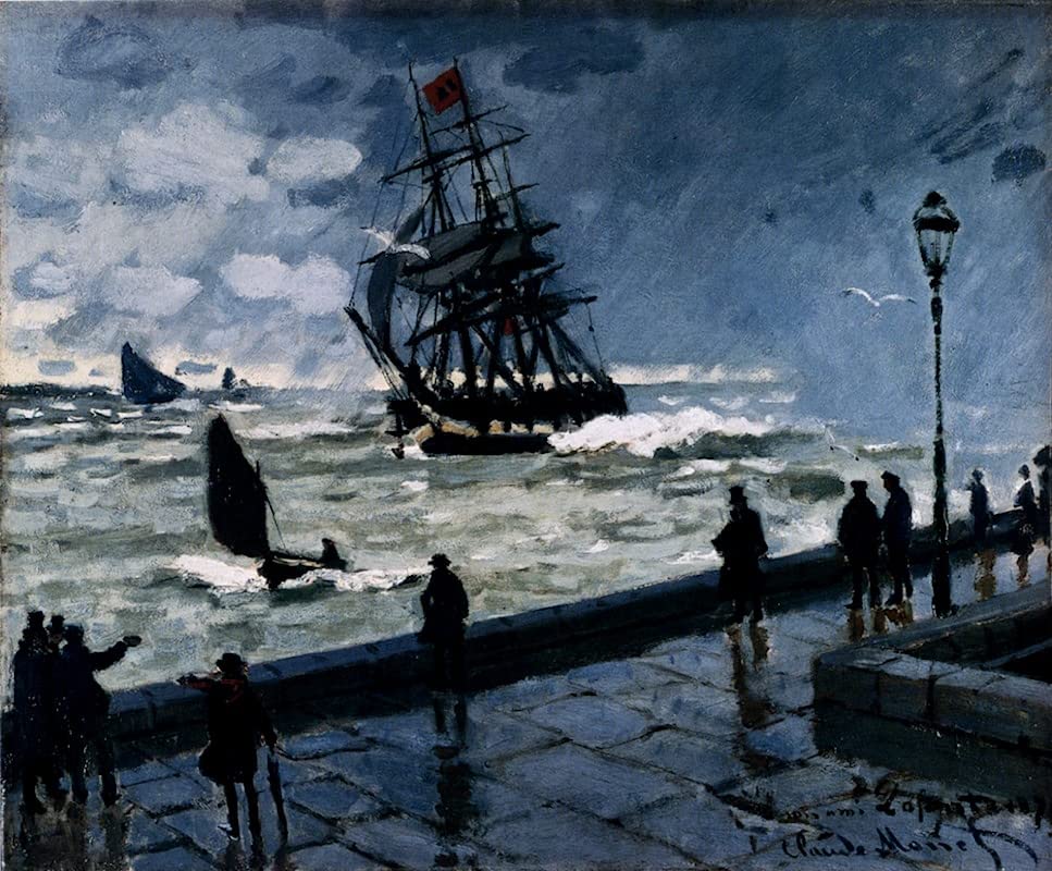 Tableau La jetée du Havre Monet 60x90cm pour mur vide et terne