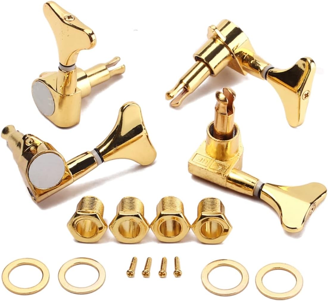 SHOWERORO 4pcs Bass Tuning Pegs Keys Tuner Machine Heads Left Right for String Guitar Bass