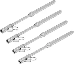FTVOGUE 4 PCS Lápis Medidor de Pressão de Pneu Medidor de Ar de Cabeça para Caminhão Carro Bicicleta 10-160PSI, Cabeças Duplas, Placa de Escala e Haste, Operação Simples, Veículos Aplicáveis