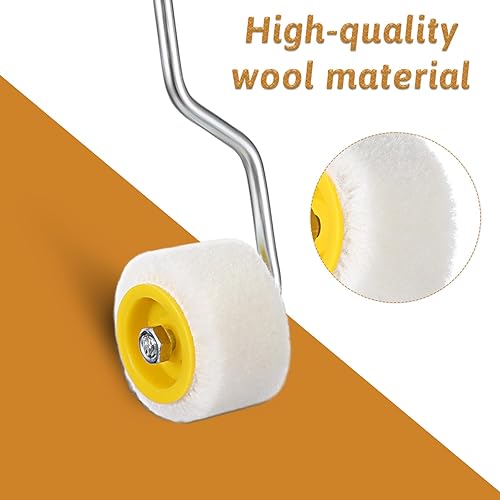 Miniatura 4 de Mini rodillo de pintura de 45 pulgadas, pintura de rodillo de espuma, pequeña herramienta de pintura para retoque de borde o esquina (2 pinceles +