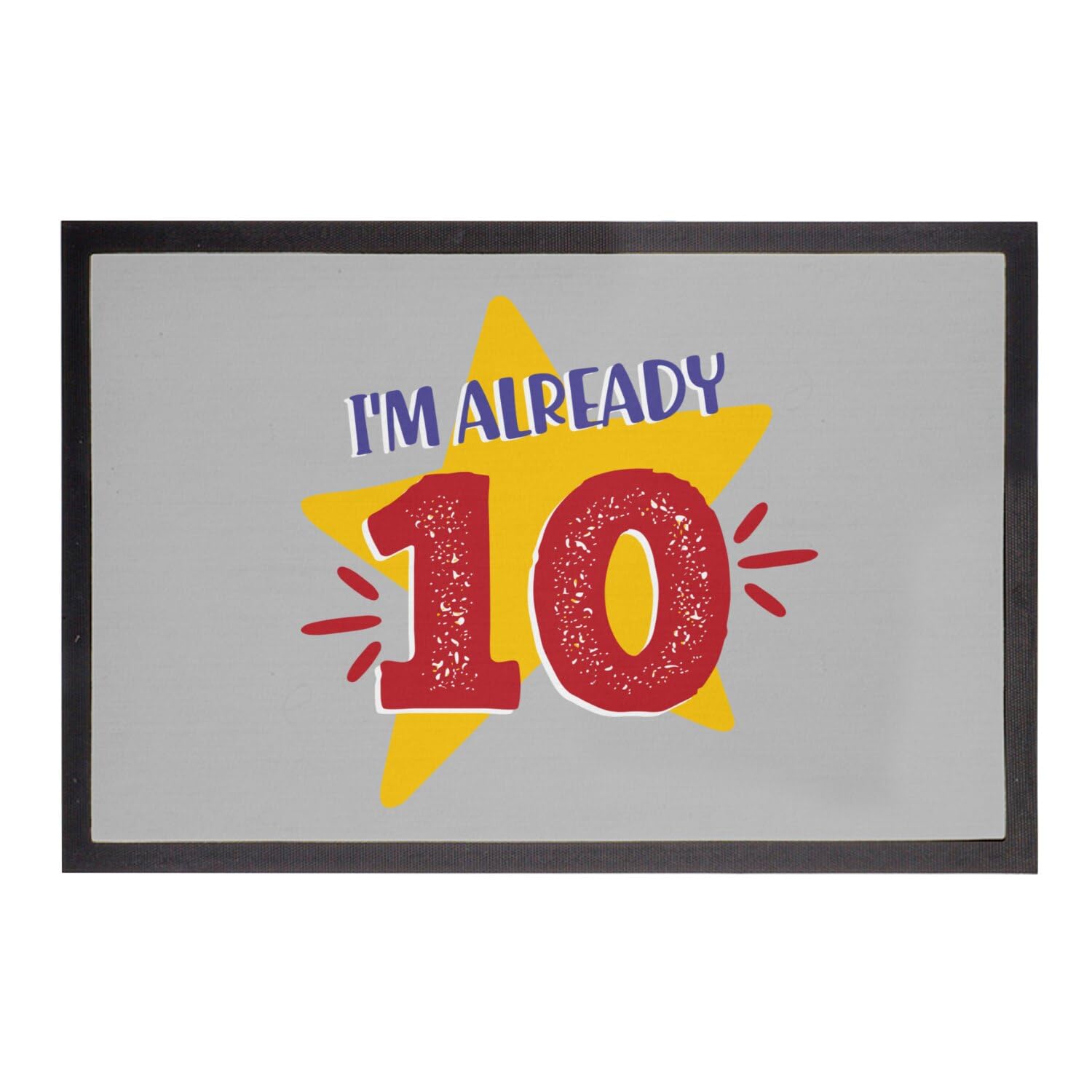 Paillasson gris pour fete 10 ans tapis d'entree proprete etoiles