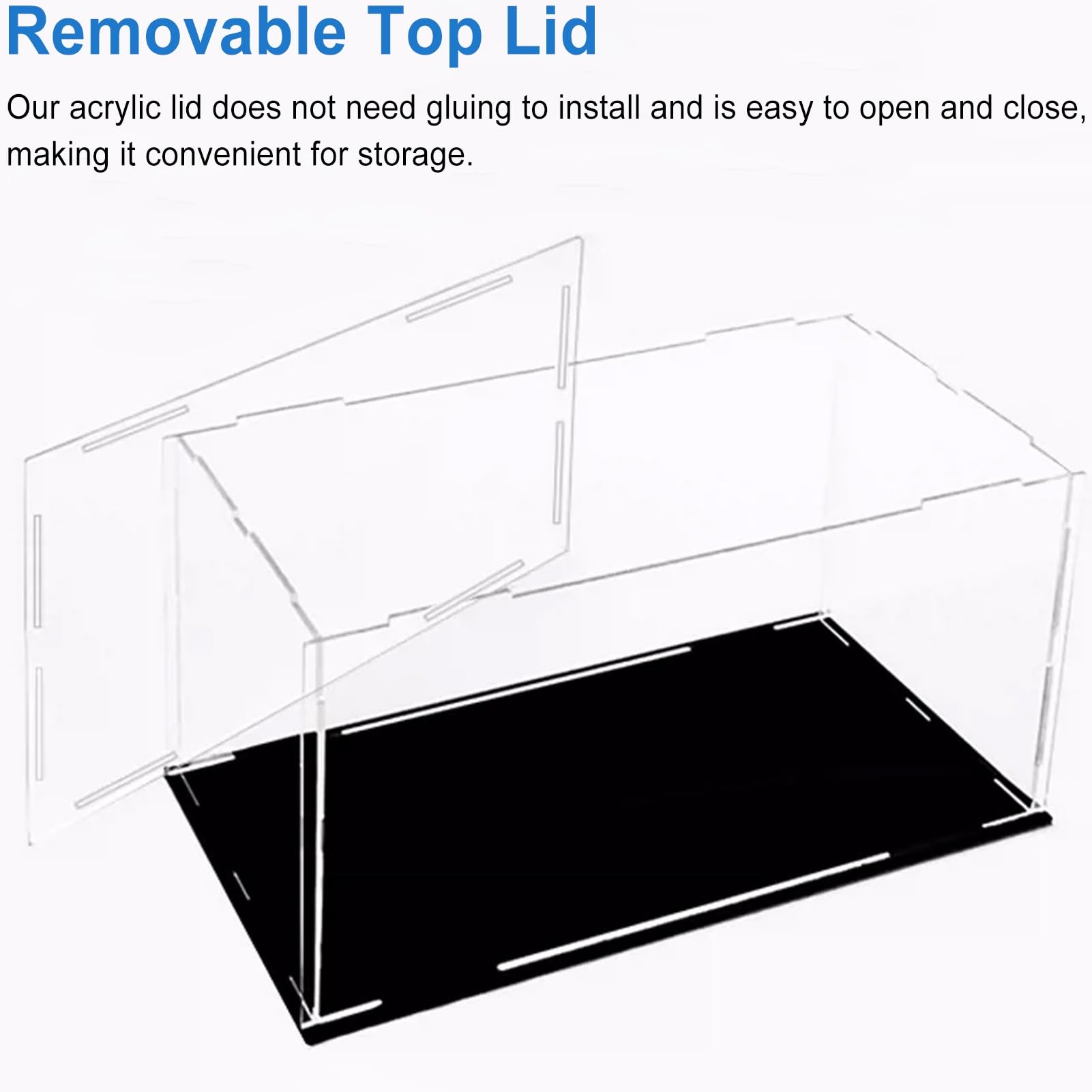 Teca Plexiglass Vetrina in Acrilico Trasparente per Modellini di Auto, Contenitori in Acrilico con Base Rimovibile, Vetrine Decorative per Figurine da Usare in Casa(40x45x10cm (16x18x4"))