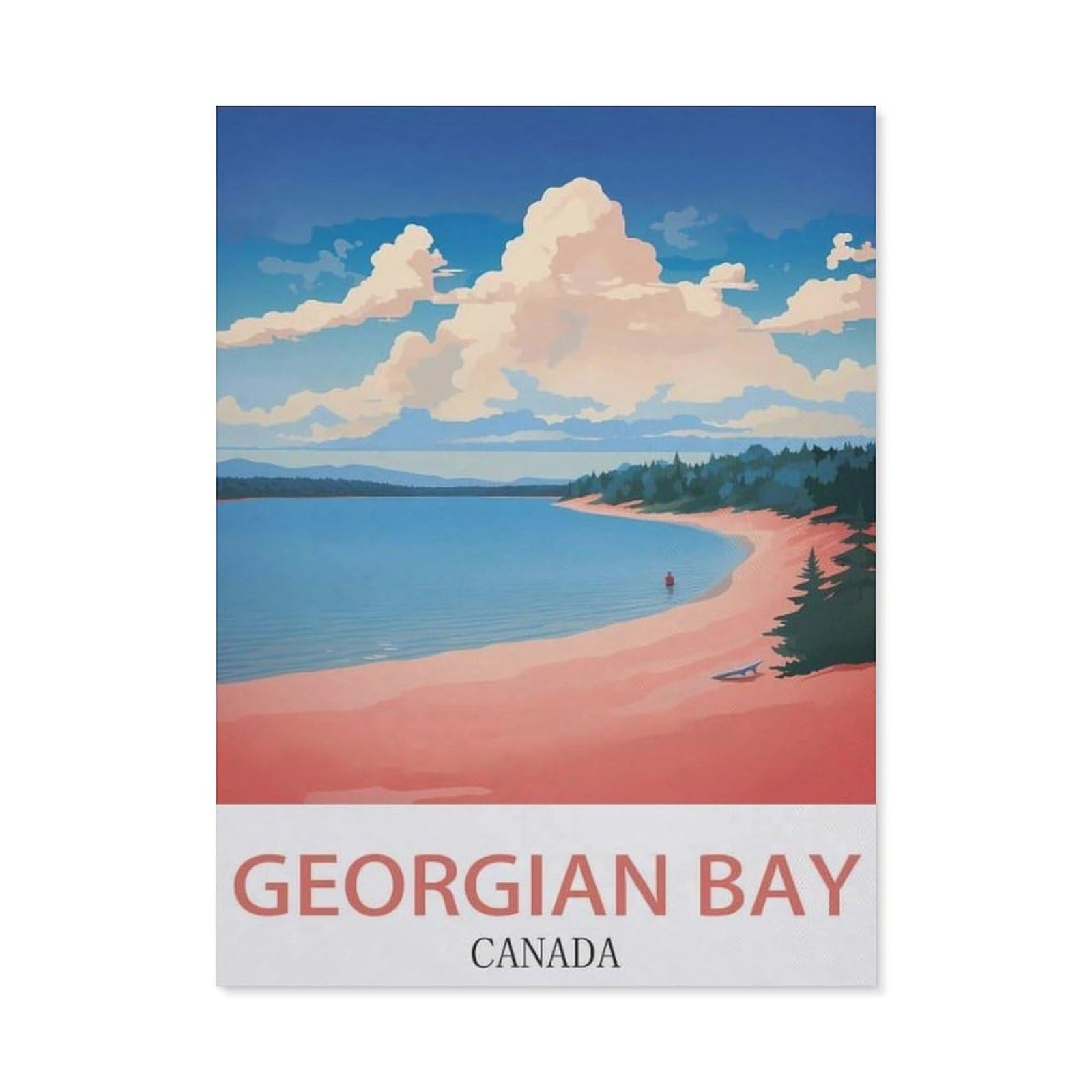 Metal Signs，Georgian Bay Canada，Nostalgic Man Cave Tin Metal Sign Hanging Wall Plaque Kitchen Shed Garage(15x30cm）6x12 inch-ED97