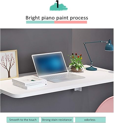 Miniatura 4 de Mesa de comedor plegable para pared de apartamento, mesa de comedor, banco de trabajo para colgar en la pared, escritorio flotante multifunción,