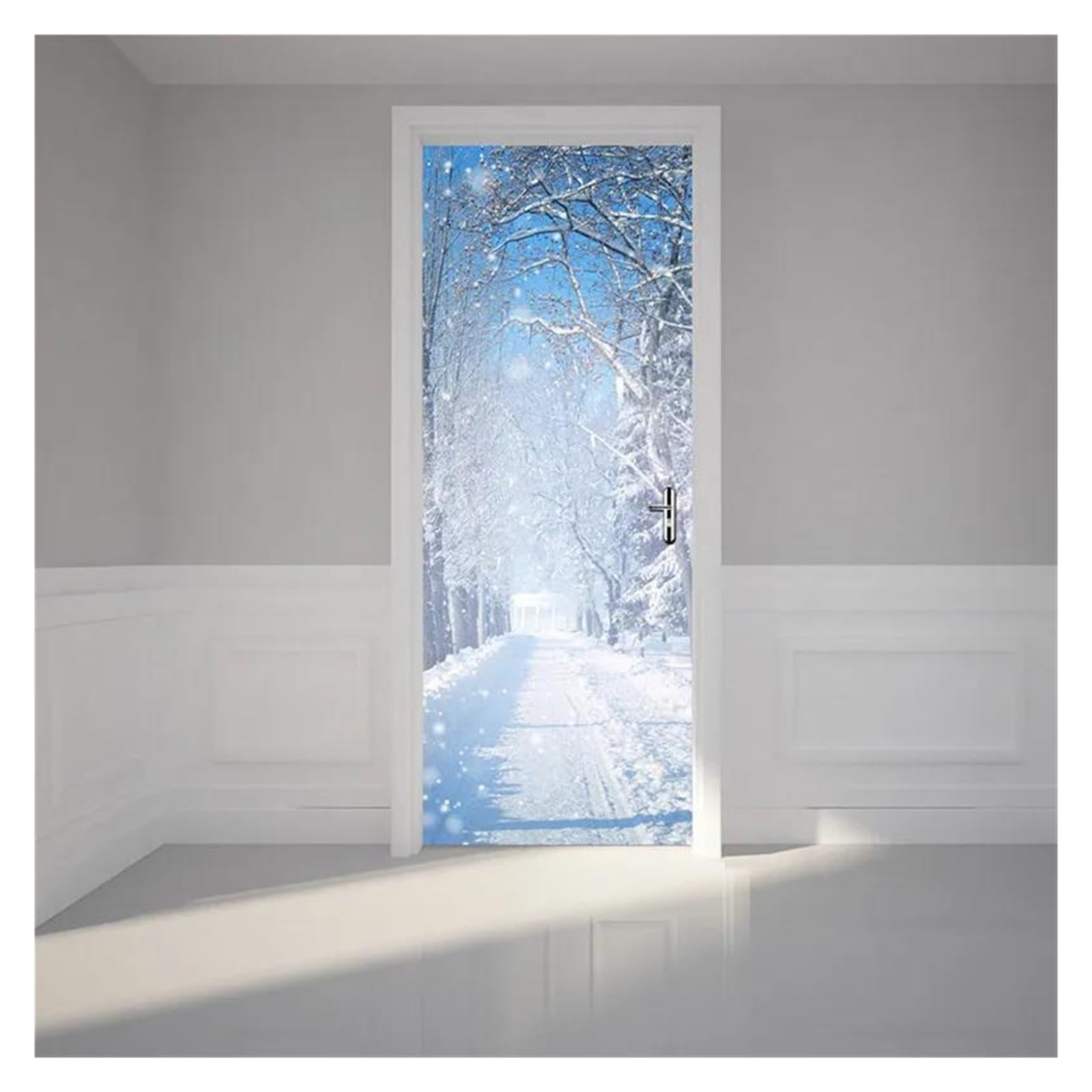 Sticker de porte lune nuit pour masquer les imperfections