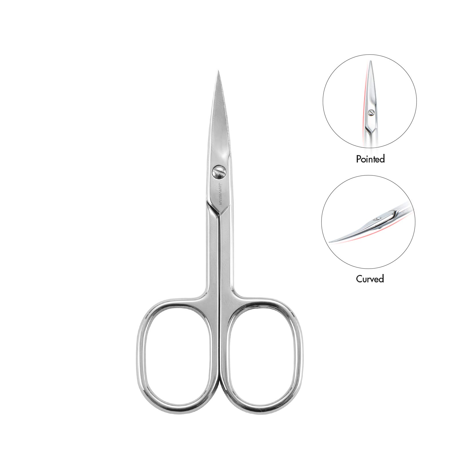 JARVISTAR Ciseaux à ongles incurvés, ciseaux cuticules tranchants, manucure, pédicure, beauté, 95 mm