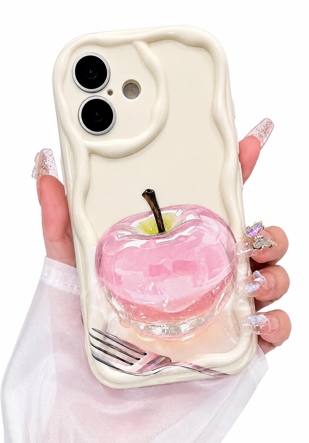 VONZEE Cute Pink Butterfly Transparent Back Cover for iPhone 17| Clear Shockproof TPU Protective Case | Slim Anti-Yellowing Crystal Clear Phone Cover for Girls and Women — Amazon image 10