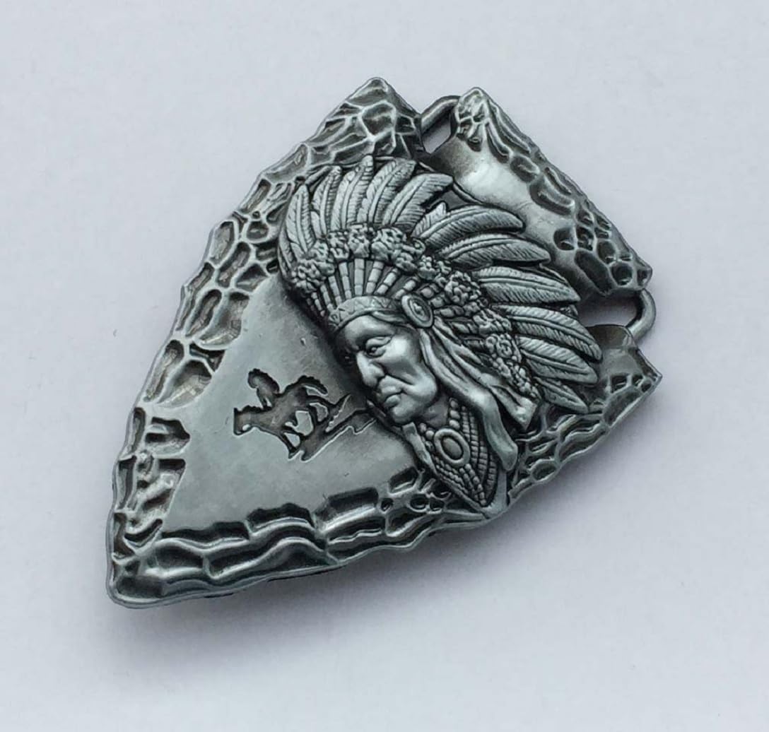 Indian Chief Arrowhead Belt Buckle for Men Native American Indian Chief Belt Buckle, Tribal Indian Chief Warrior Belt Buckle Men’s Indian Chief Horse Western Cowboy Belt Buckle Jewelry