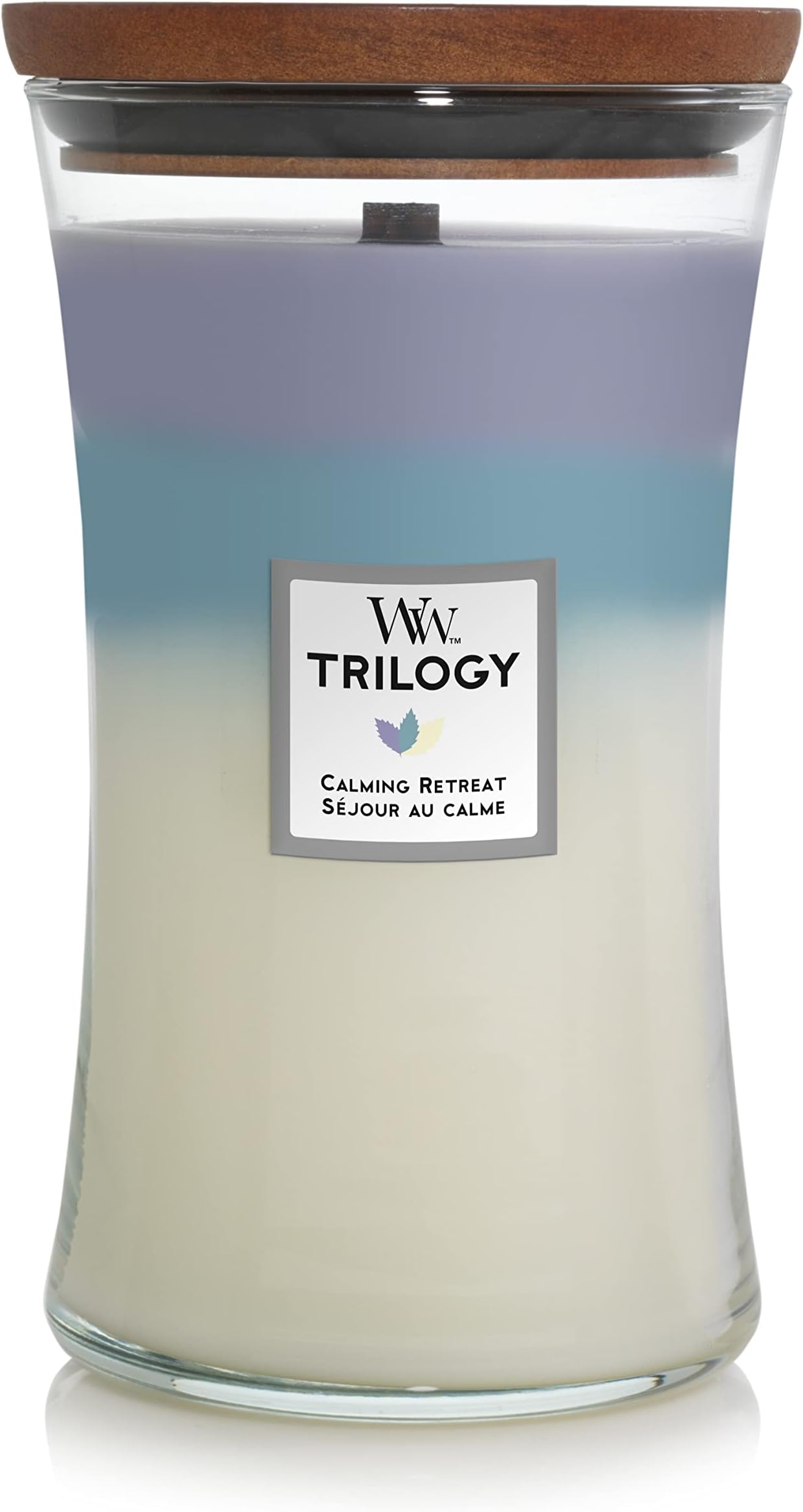 Large Hourglass Trilogy Scented Candle | Calming Retreat | with ling Wick | Burn Time: Up to 130 Hours Glass, Calming Retreat