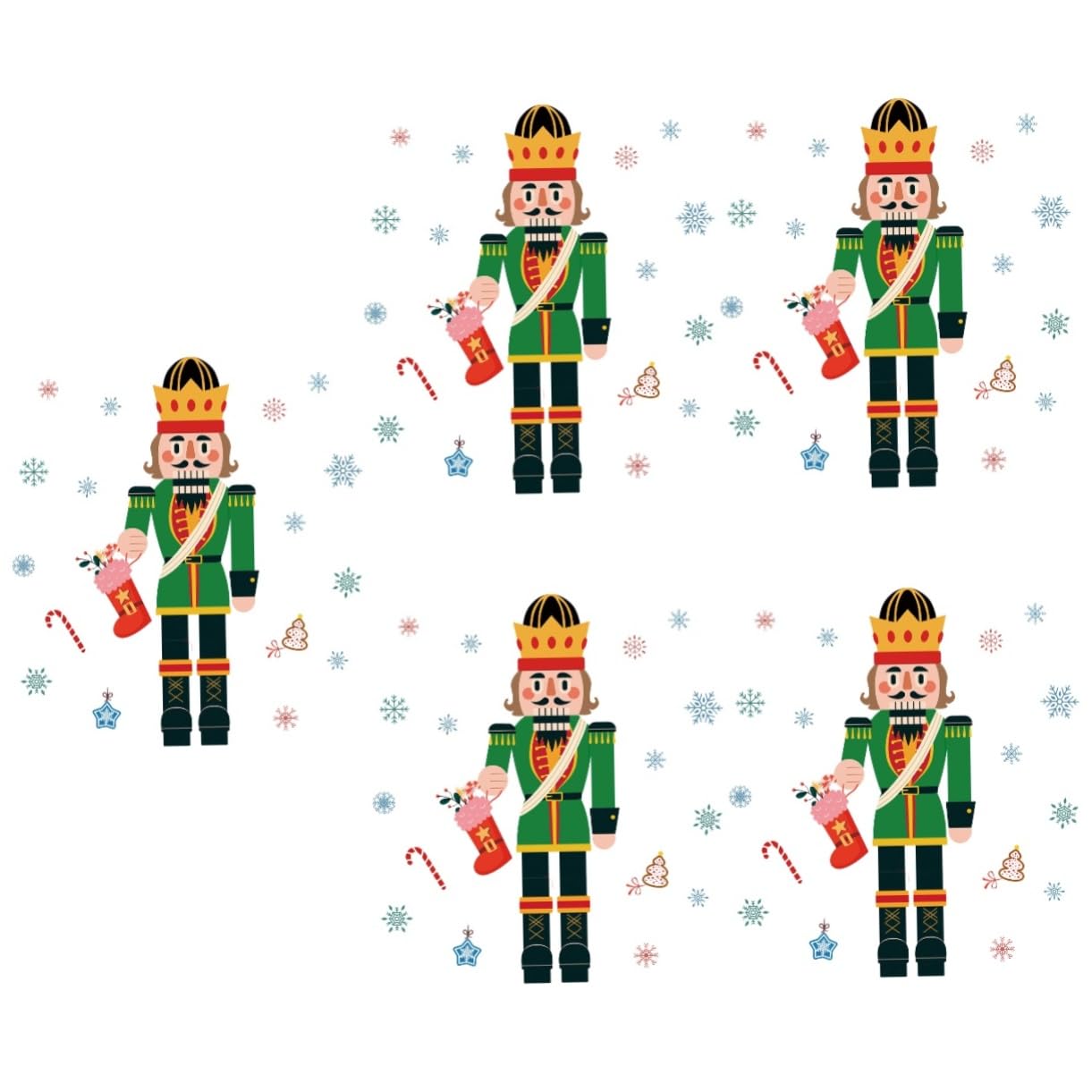 TOPBATHY 5 Feuilles Autocollants De Fenêtre De Noël Décor D'autocollants De Noël Stickers Muraux Joyeux Noel Autocollants De Fête De Décor De Maison Autocollant Mural d'hiver PVC
