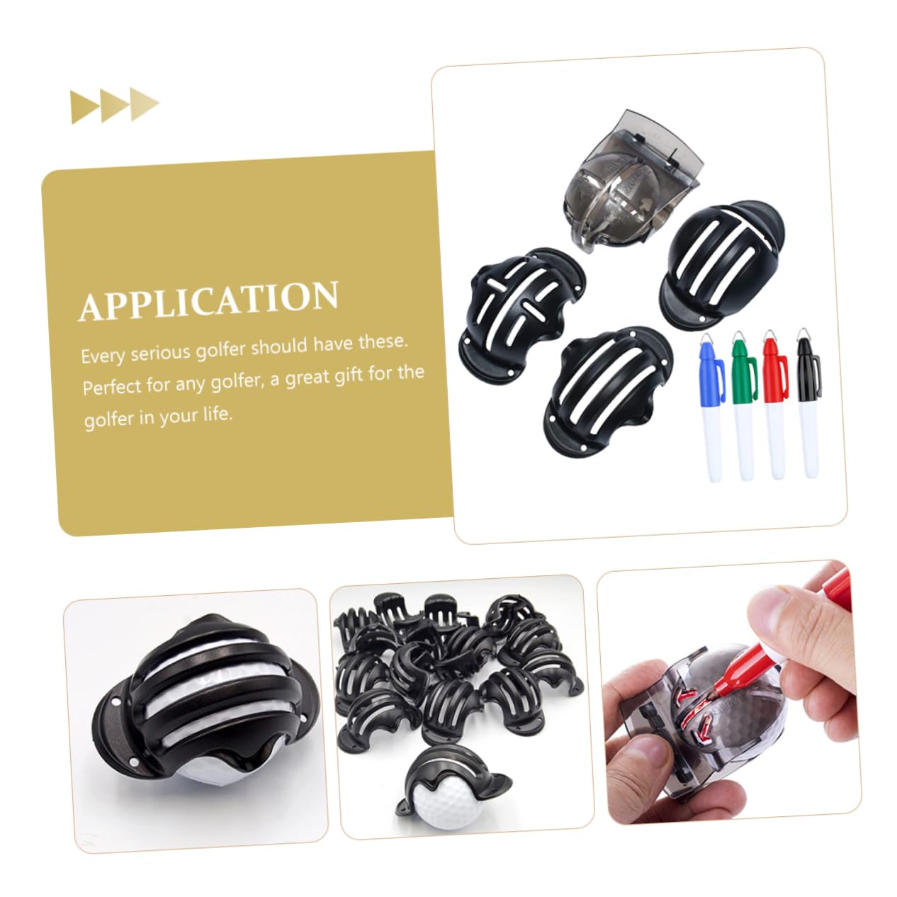 Abaodam Zeilenzeichnung Set Strichzeichnungsmarker Linienmarkierung Markierungsgolf Golfmarker Werkzeug Golf Liner Tool Golfball-Marker Golfzubehör Kit Stift malen Zufällige Farbe