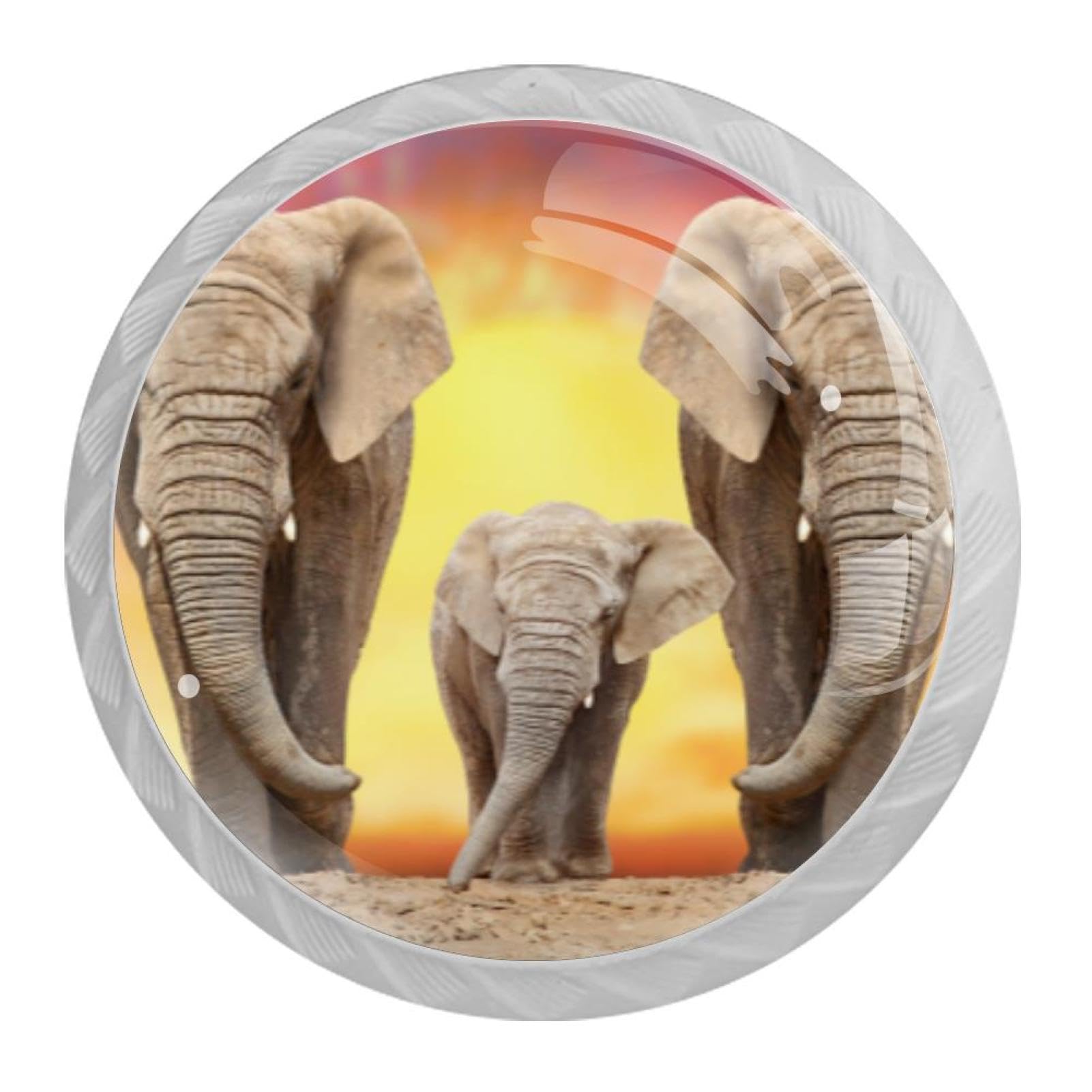 Tqmspg Multi08 4 Pieces Drawer Pulls Elephant Animal Door Knobs Dresser Handles For Kitchen Wardrobe Cupboard Hardware Furniture