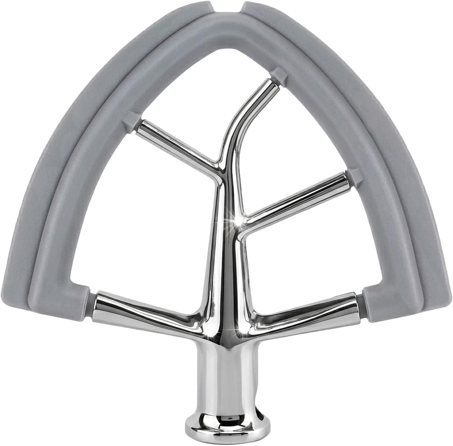 Stainless Steel Flex Edge Beater for KitchenAid Tilt-Head Stand Mixer 4.5 5 QT, No Coating Flat Beater with Dual Silicone Scrapers, Kitchen Aid Accessories and Attachments, Replacement KFE5T