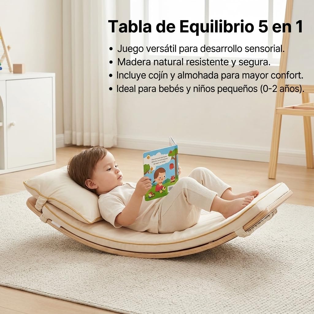 Board Curva de Madera, para Niños y Rehabilitación, Mejora tabilidad y Propiocepción, Uso Interior