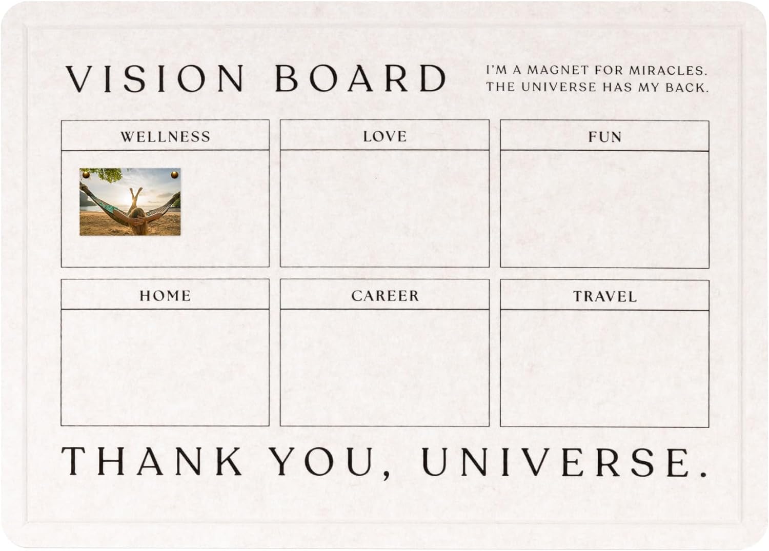 Vision Board Bulletin Board for Wall – 17x23 Minimalist Velvety Felt Goal Pinboard – Dream & Manifestation Board – No Nails Wall-Mounted – Perfect for DIY Vision Board Kits & Scrapbooking Supplies