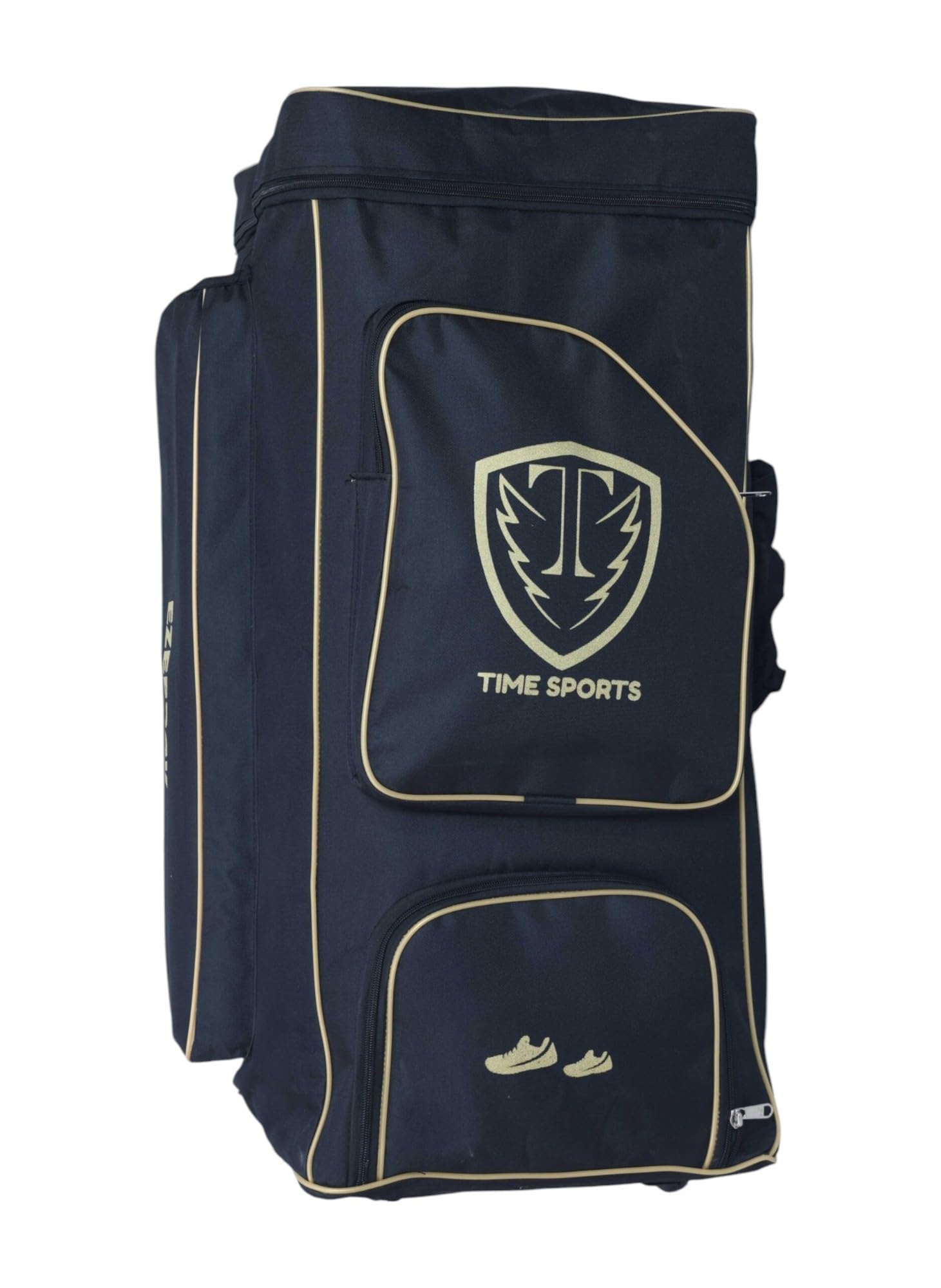 Cricket Kit Bag, Black with Gold Trim, Full Size with Double Bat Compartment, Strong Zippers and Bottom Pads-image-26