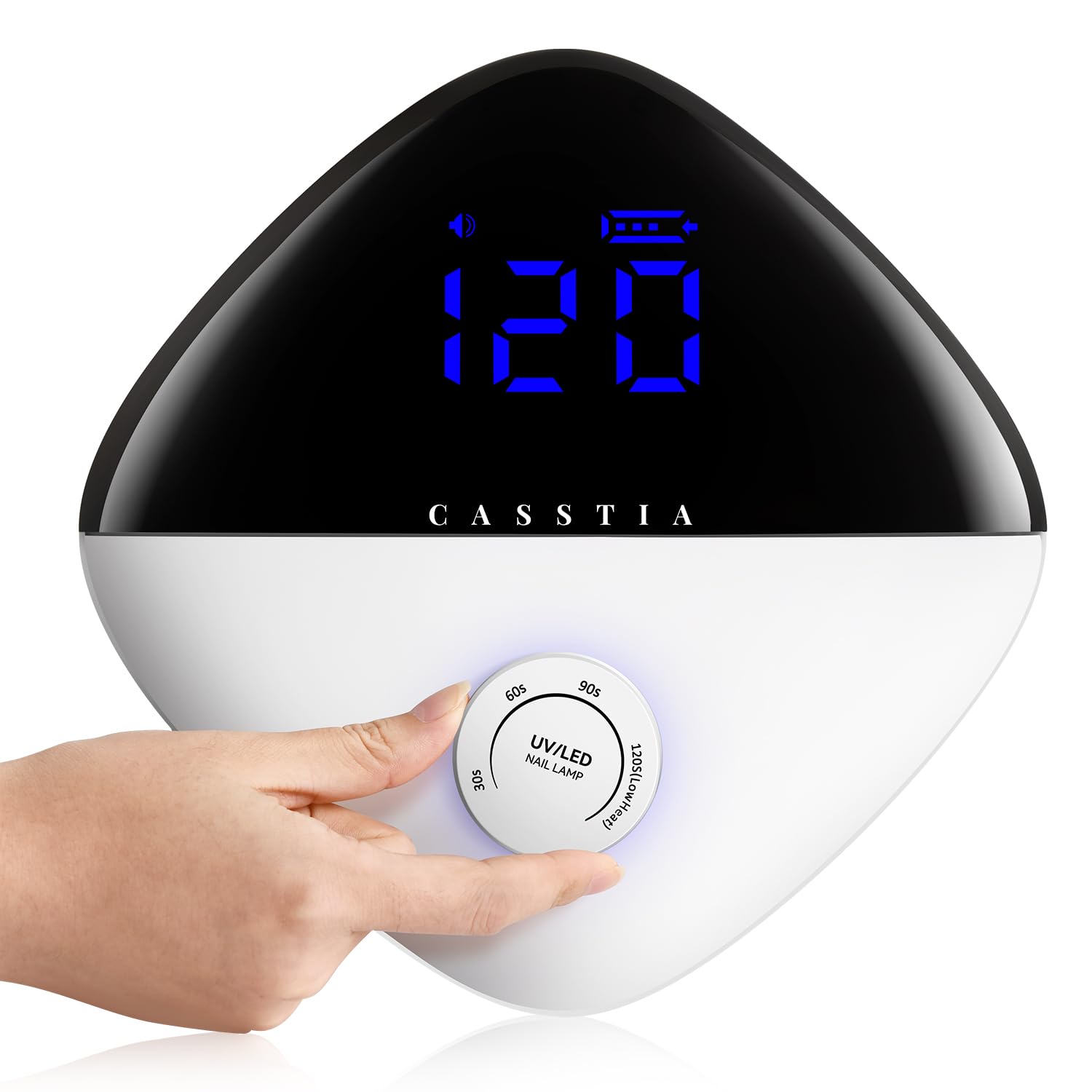 Cordless UV LED Nail Lamp, Casstia 54W Rechargeable UV Light for Gel Nails, Knob Cotrol Gel Nail Lamp with Large Screen & Mood Light, Nail Light Nail Dryer, 4 Timer & Auto Sensor, Quick Dry Gel Polish